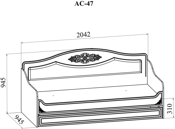 Кровать Ассоль плюс АС-47 ваниль
