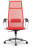 Кресло офисное МЕТТА "К-7" хром, прочная сетка, сиденье и спинка регулируемые, красное
