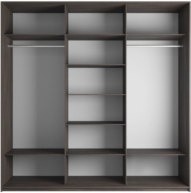 Шкаф-купе Эста 3-х дверный (Стекло белое, Стекло Диско белый) Венге Мали