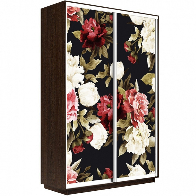 Шкаф-купе Экспресс 2-х дверный (Фото №1020 Пионы)