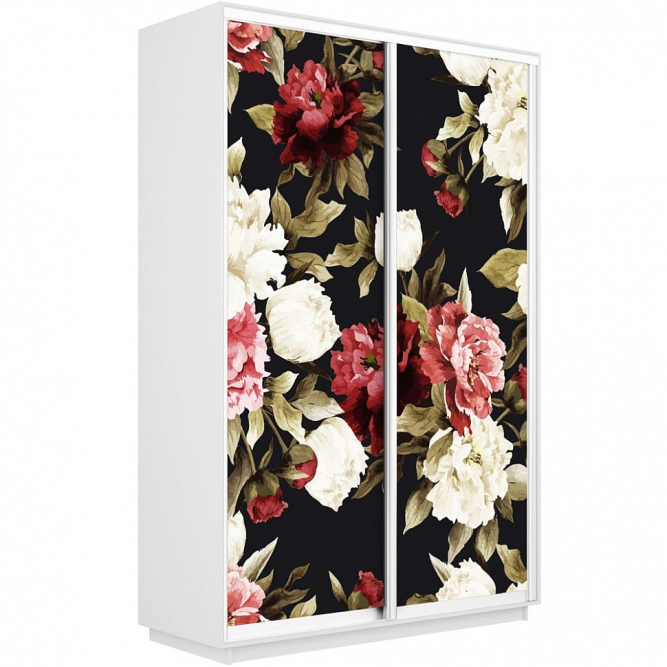 Шкаф-купе Экспресс 2-х дверный (Фото №1020 Пионы)