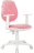 Кресло детское BRABIX &quot;Fancy MG-201W&quot;, с подлокотниками, пластик белый, ткань вельветовая, розовое, 533009