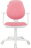 Кресло детское BRABIX &quot;Fancy MG-201W&quot;, с подлокотниками, пластик белый, ткань вельветовая, розовое, 533009