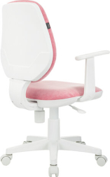 Кресло детское BRABIX &quot;Fancy MG-201W&quot;, с подлокотниками, пластик белый, ткань вельветовая, розовое, 533009