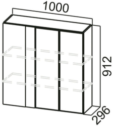 Шкаф навесной угловой Ш1000у Грейвуд