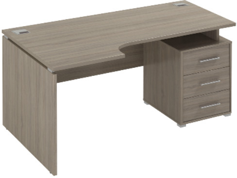 Стол ЛЕВЫЙ эргономичный с тумбой СВ18(СВ14+СВ16+СВ73)