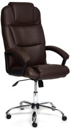 Кресло BERGAMO (хром) кож/зам, коричневый, 36-36