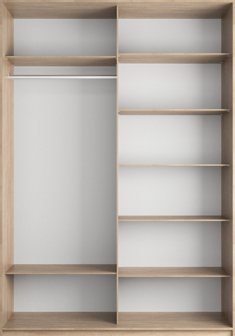 Шкаф-купе Прайм 2-х дверный (Стекло белое) Сонома