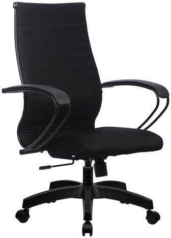 Кресло офисное МЕТТА &quot;К-19&quot; пластик, ткань-сетка, сиденье и спинка мягкие, черное