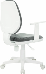 Кресло детское BRABIX &quot;Fancy MG-201W&quot;, с подлокотниками, пластик белый, велюр, серое, 533010