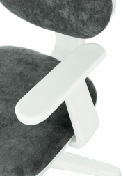 Кресло детское BRABIX &quot;Fancy MG-201W&quot;, с подлокотниками, пластик белый, велюр, серое, 533010