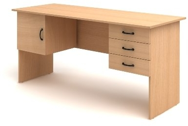 Стол 2-тумбовый (3 ящика + дверка) СК29