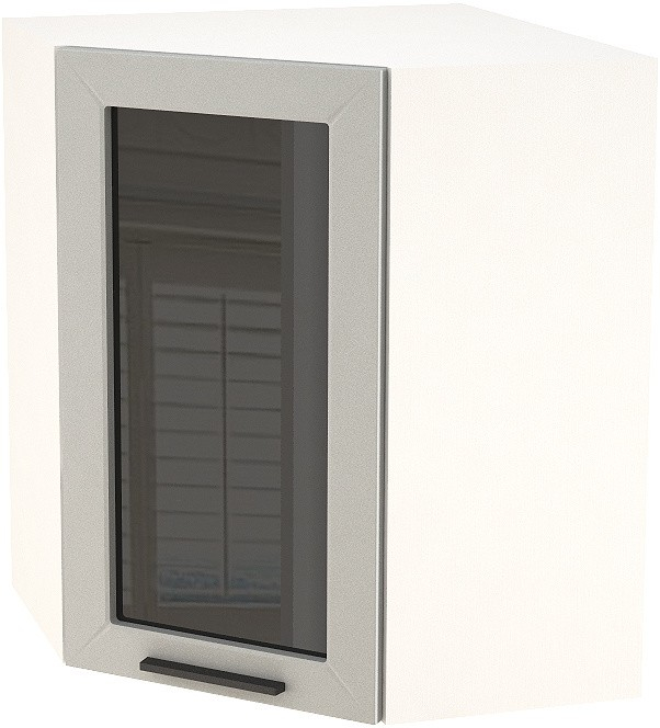 Шкаф верхний угловой со стеклом с 1 ств. ШВУС 599 Глетчер