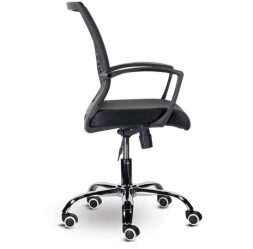 Кресло BRABIX "Wings MG-304", пластик черный, хром, сетка, черное, 532016