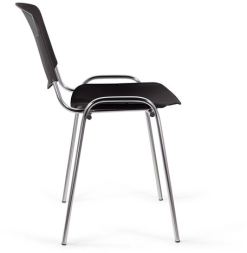 Стул STAFF "Iso Plast CF-009", хром каркас, пластик черный, 532571