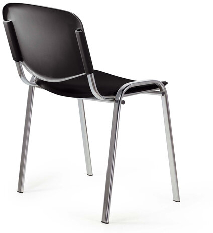 Стул STAFF &quot;Iso Plast CF-009&quot;, хром каркас, пластик черный, 532571