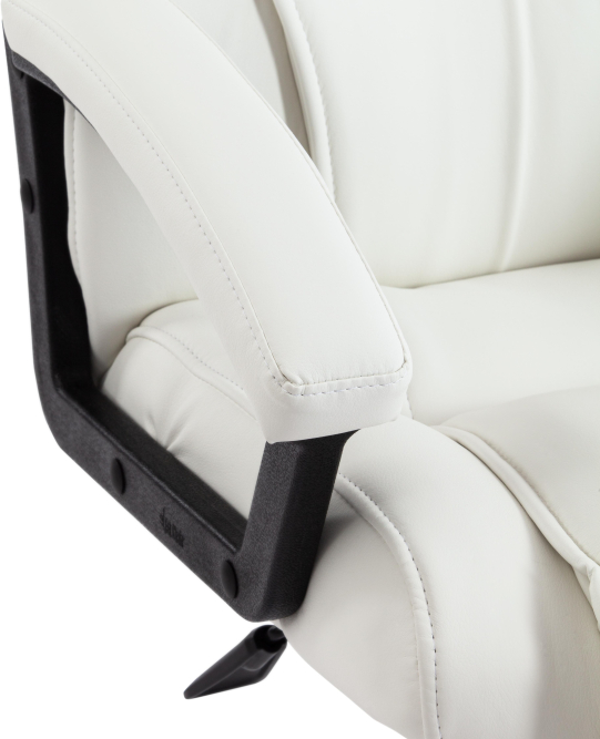 Кресло BERGAMO (хром) кож/зам, белый, 36-01