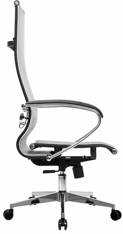 Кресло офисное МЕТТА &quot;К-7&quot; хром, прочная сетка, сиденье и спинка регулируемые, серое