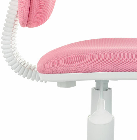 Кресло детское BRABIX &quot;Joy MG-204W&quot;, без подлокотников, пластик белый, ткань TW, розовое, 533011