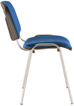 Стул для персонала и посетителей BRABIX &quot;Iso CF-001&quot;, хромированный каркас, кожзам синий, 531428