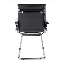 Кресло для приемных и переговорных BRABIX "Kayman CF-102", экокожа, хром, черное, 532572