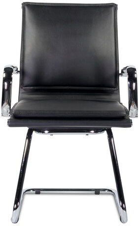 Кресло для приемных и переговорных BRABIX &quot;Kayman CF-102&quot;, экокожа, хром, черное, 532572