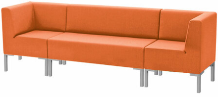 Кресло мягкое угловое &quot;Хост&quot; М-43, 620х620х780 мм, без подлокотников, экокожа, оранжевое