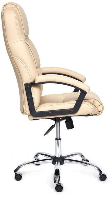 Кресло BERGAMO (хром) кож/зам, бежевый, 36-34