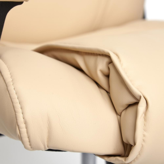 Кресло BERGAMO (хром) кож/зам, бежевый, 36-34