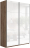 Шкаф-купе Прайм 2-х дверный (Стекло белое) Крафт табачный