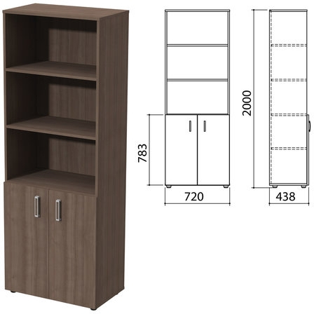 Шкаф полузакрытый Приоритет  4 полки