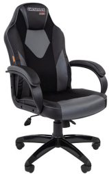 Кресло компьютерное СН GAME 17, ткань TW/экокожа, черное/серое, 7024558
