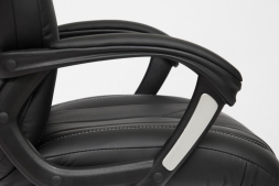 Кресло BOSS (хром) кож/зам, черный/черный перфорированный, 36-6/36-6/06