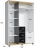 Шкаф комбинированный Скайлайт СЛ-3К блэквуд ячменный/графит/белый/меренга