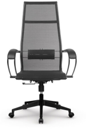Кресло офисное МЕТТА &quot;К-7&quot; пластик, прочная сетка, сиденье и спинка регулируемые, черное