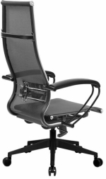 Кресло офисное МЕТТА &quot;К-7&quot; пластик, прочная сетка, сиденье и спинка регулируемые, черное