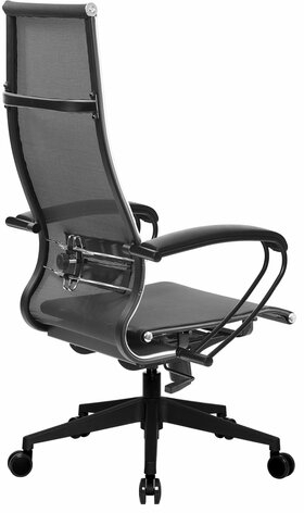 Кресло офисное МЕТТА &quot;К-7&quot; пластик, прочная сетка, сиденье и спинка регулируемые, черное