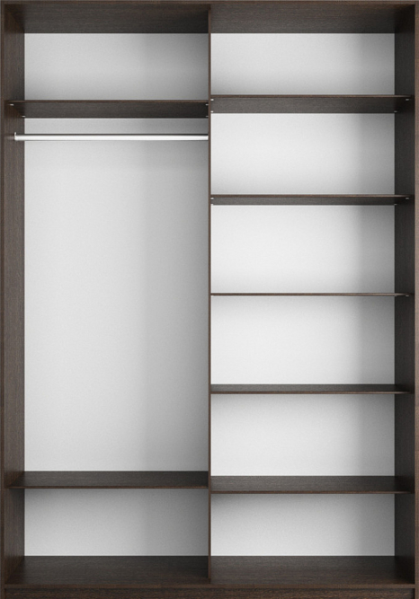 Шкаф-купе Прайм 2-х дверный (Стекло белое) Венге