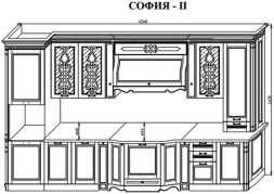 Модульная кухня София комплект 2 (прямая) Ваниль