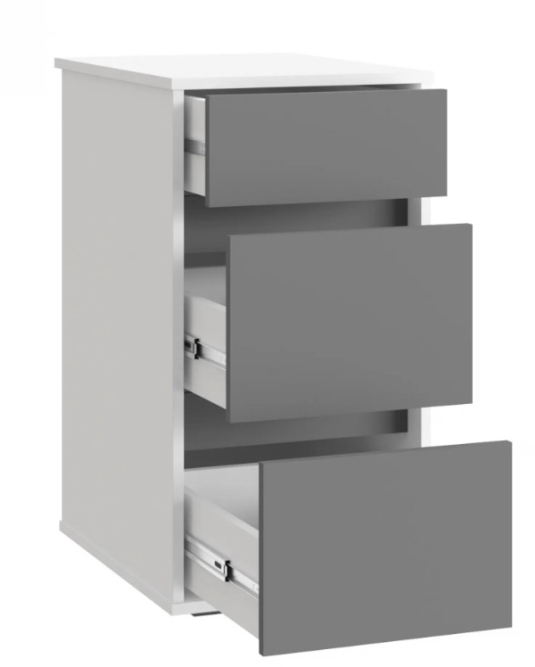 Тумба Оскар ОС-10 белый структурный/графит