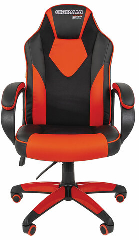 Кресло компьютерное СН GAME 17, ткань TW/экокожа, черное/красное, 7024560