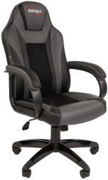 Кресло компьютерное BRABIX &quot;Tanto GM-171&quot;, TW/экокожа, черное/серое, 532574, 7083502