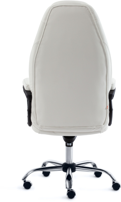 Кресло BOSS люкс (хром) кож/зам, белый, 36-01/36-01/06