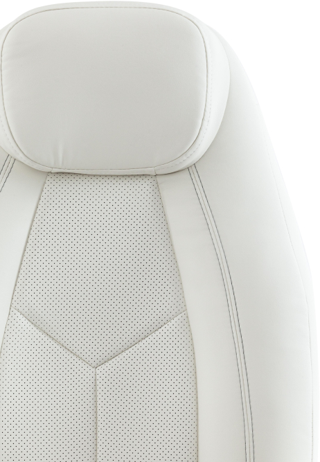 Кресло BOSS люкс (хром) кож/зам, белый, 36-01/36-01/06