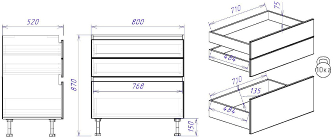 Стол СЯ-80 Женева (ЛДСП)