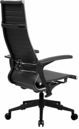 Кресло офисное МЕТТА &quot;К-8.1-Т&quot; пластик, экокожа перфорированная, сиденье регулируемое, черное