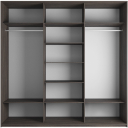 Шкаф-купе Эста 3-х дверный Комби (Стекло черное, Стекло белое) Венге Мали