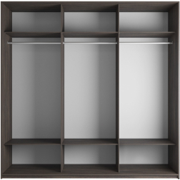 Шкаф-купе Эста 3-х дверный Комби (Стекло черное, Стекло белое) Венге Мали