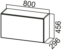 Шкаф навесной ШГ800 (горизонт.) Грейвуд
