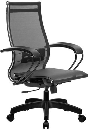 Кресло офисное МЕТТА &quot;К-9&quot; пластик, прочная сетка, сиденье и спинка регулируемые, черное
